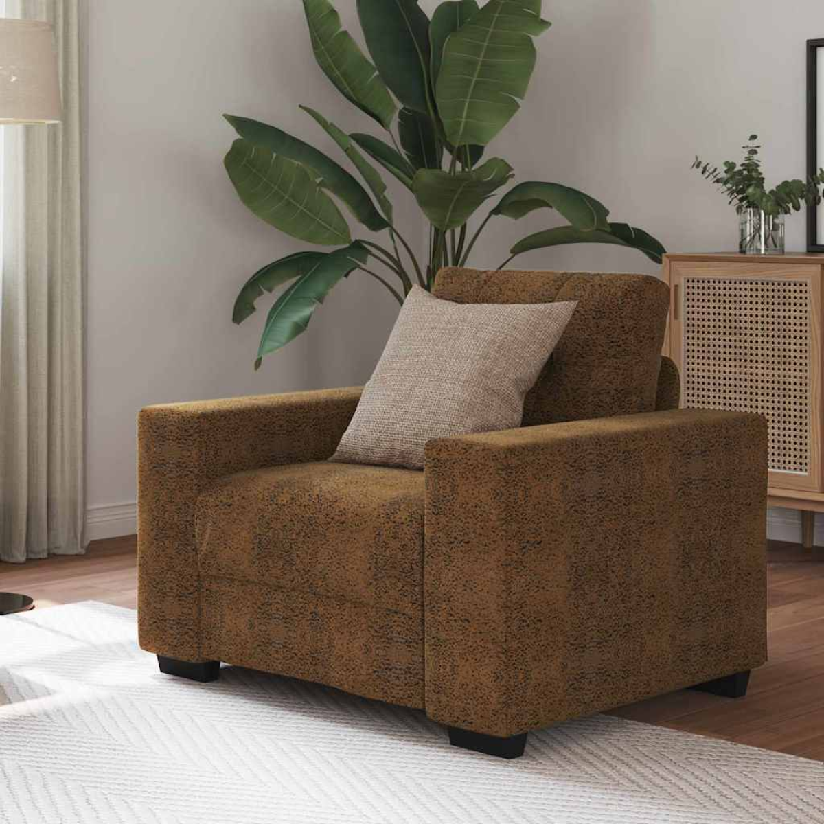 VidaXL Sofa Chair Compact Cushion Brown Faux Leather Home - vidaXL - Home Symphony