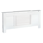 HOMCOM Prime White Radiator Cover Adjustable Slats Home - Radiator