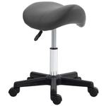 HOMCOM HOMCOM Saddle Stool Adjustable Rolling Salon Chair for Massage Spa Beauty Grey - Bar Stool