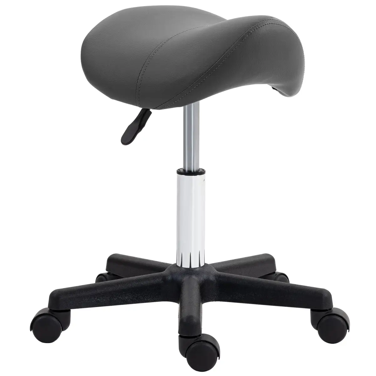 HOMCOM HOMCOM Saddle Stool Adjustable Rolling Salon Chair for Massage Spa Beauty Grey - Bar Stool