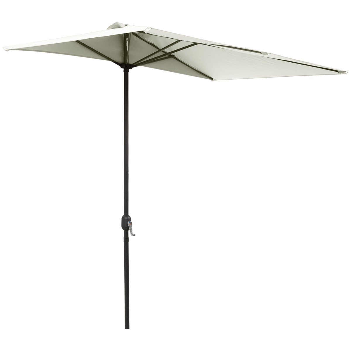 Unbranded 2.3m Garden Balcony Half Round Umbrella Metal Parasol Umbrella Beige Outsunny - Parasol