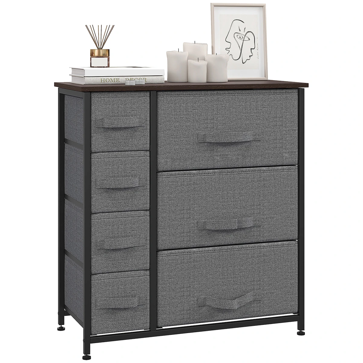 HOMCOM Chest Of Drawers 7-Drawer Fabric Drawers With Sturdy Metal Frame For Bedroom Storage by HOMCOM