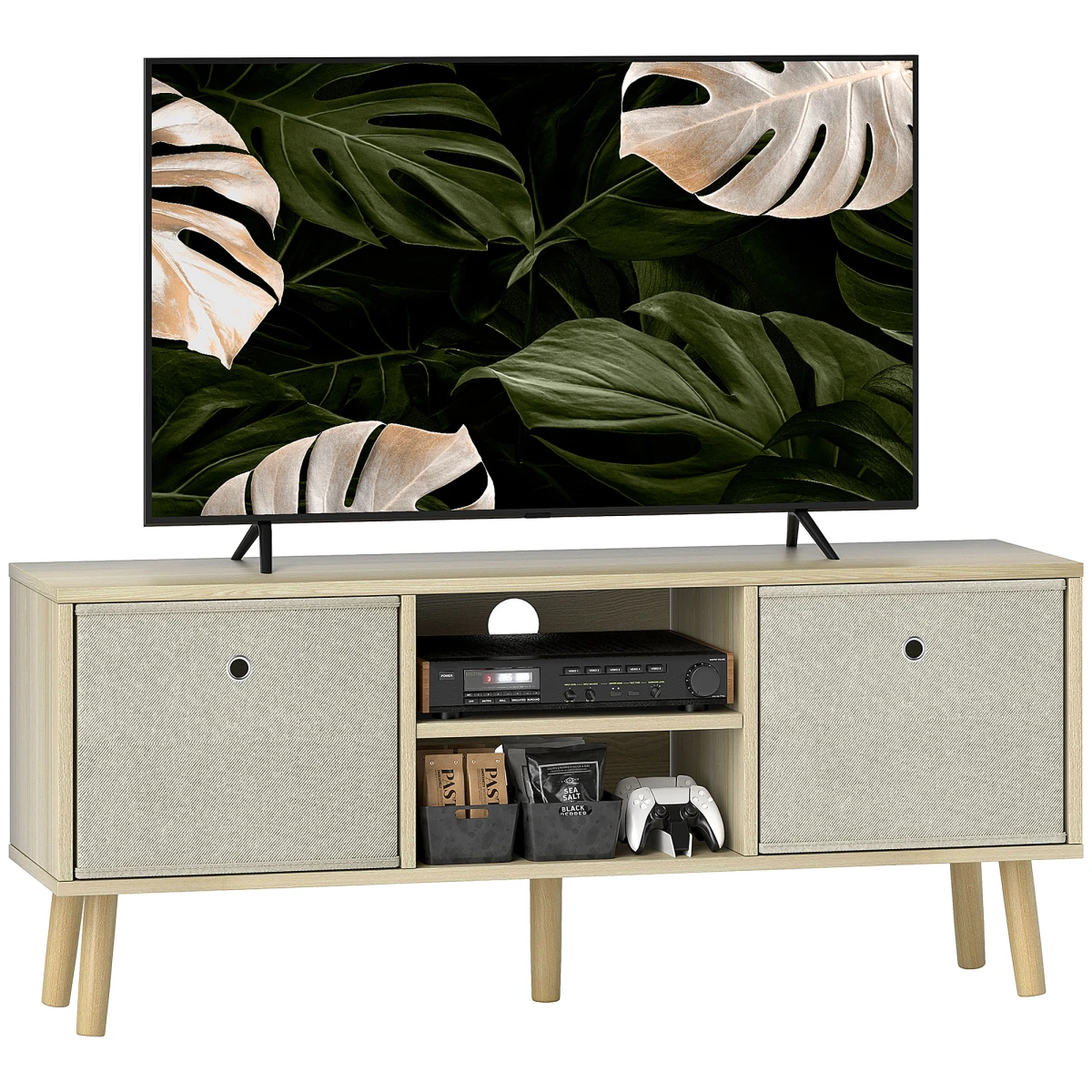 HOMCOM HOMCOM Modern TV Cabinet with Shelves Drawers for Bedroom - TV Unit