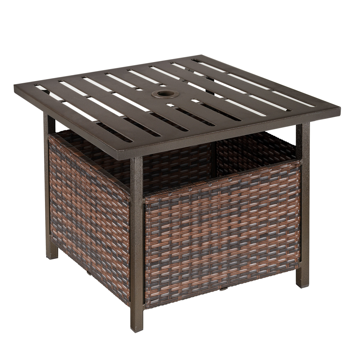 Outsunny Rattan Coffee Table 24In Parasol Garden - Outsunny - Home Symphony