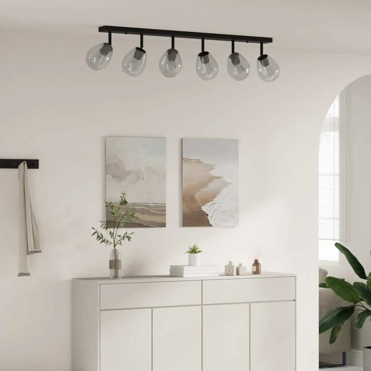 vidaXL vidaXL Ceiling Spotlight Black 110.5 x 13 x 26 cm Glass and Metal - Spotlight