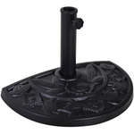 Outsunny Outsunny 9kg Half Round Parasol Umbrella Base Resin Outdoor Garden Furniture - Parasol