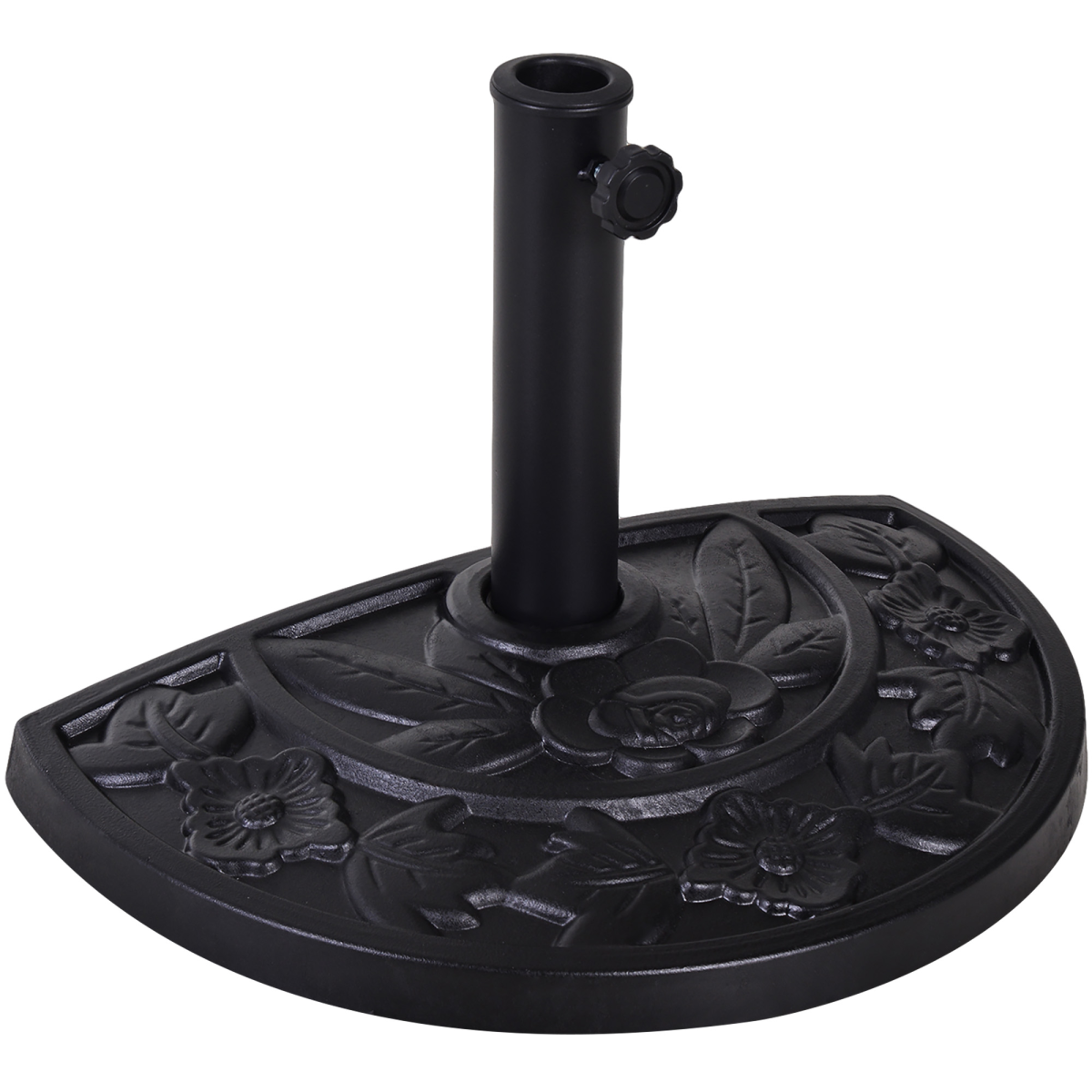 Outsunny Outsunny 9kg Half Round Parasol Umbrella Base Resin Outdoor Garden Furniture - Parasol