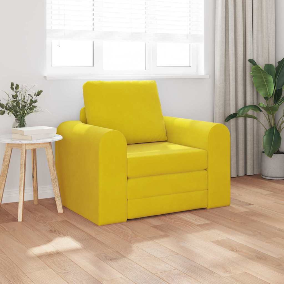 VidaXL Sofa Bed 98x71x83 Cm Velvet Yellow Living Room - vidaXL - Home Symphony