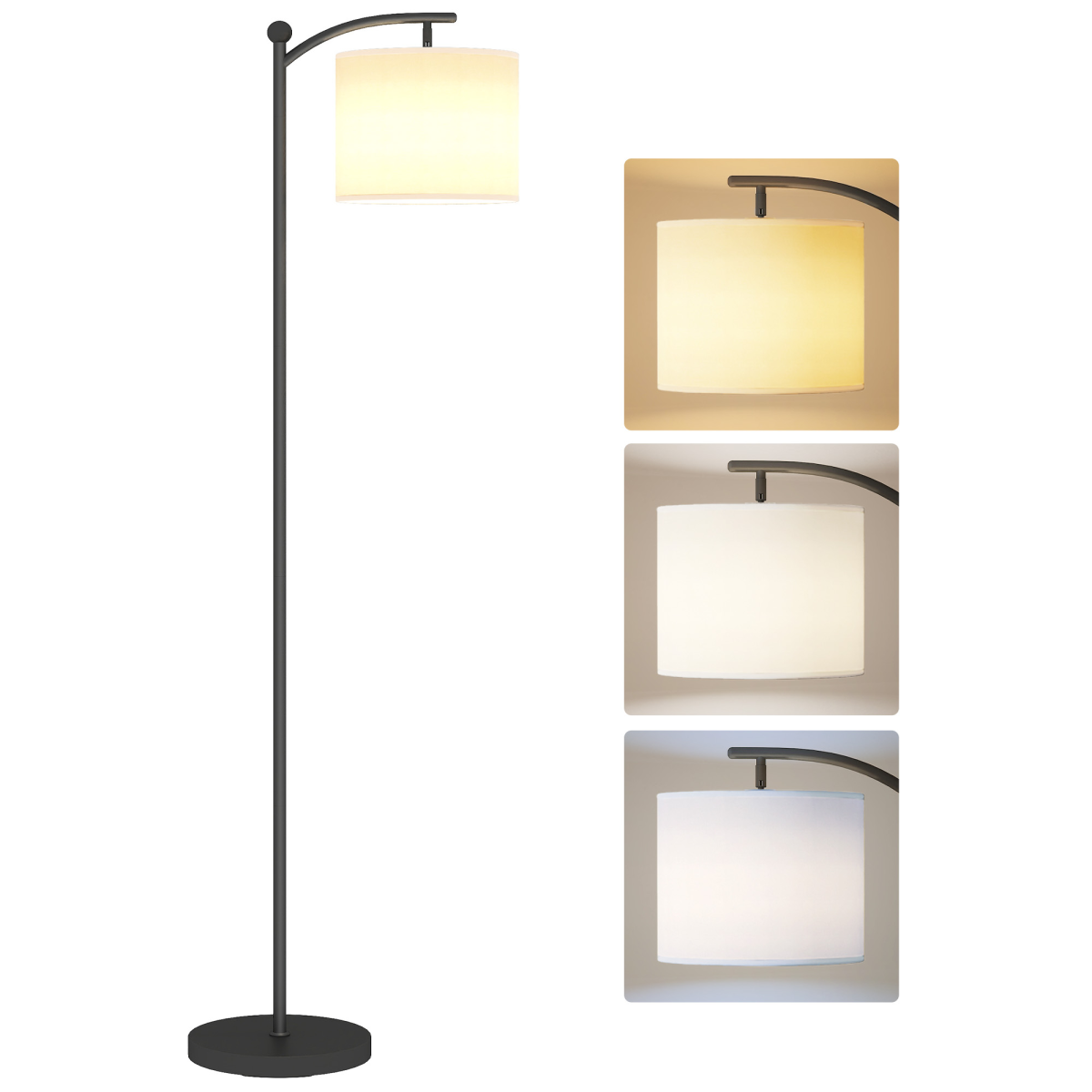 HOMCOM LED Floor Lamp with Dimmable Colours Temperature offers customizable brightness and a sleek black design.