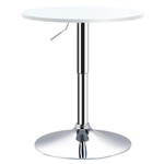 Unbranded 60cm Adjustable Height Round Bar Table w/ Swivel Top Metal Frame White - Dining Table