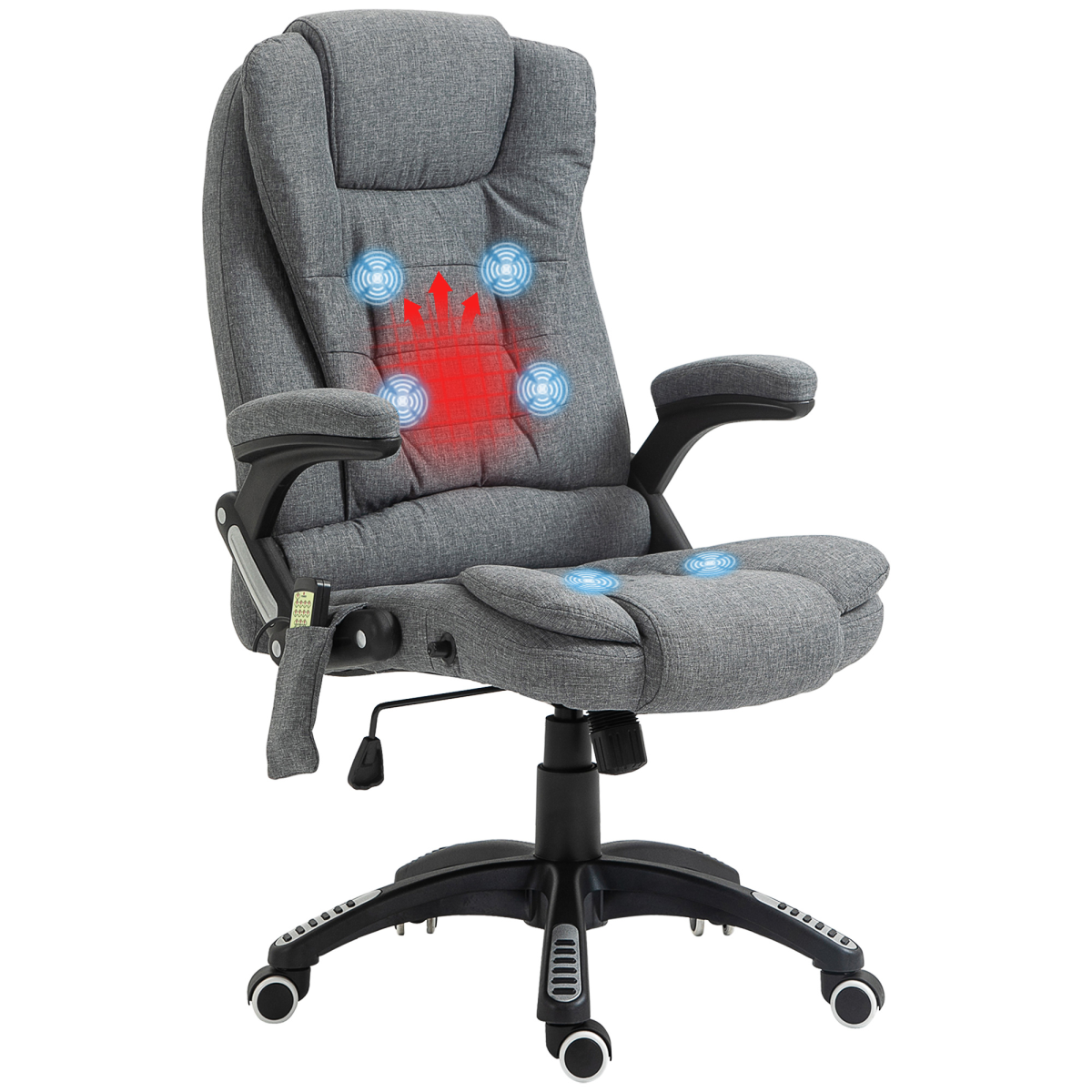 Premium Executive Recliner Full-Size Six-Point Heated Massage Chair With Headrest For Office - Unbranded - Home Symphony