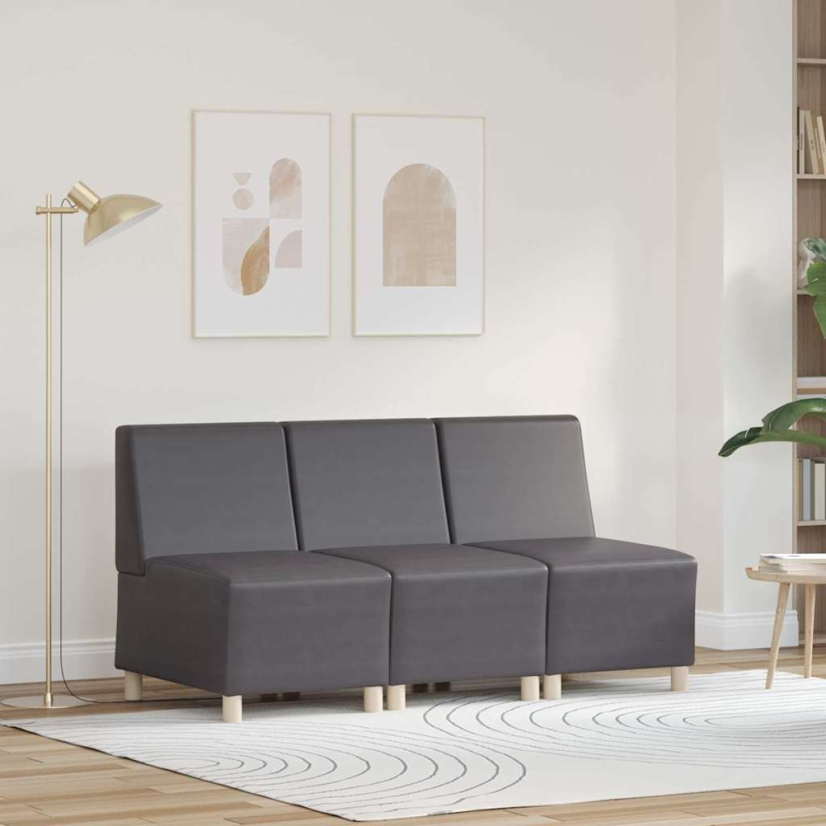 VidaXL Armless Modular Sofa 55x74x82cm Faux Leather Lounge - vidaXL - Home Symphony