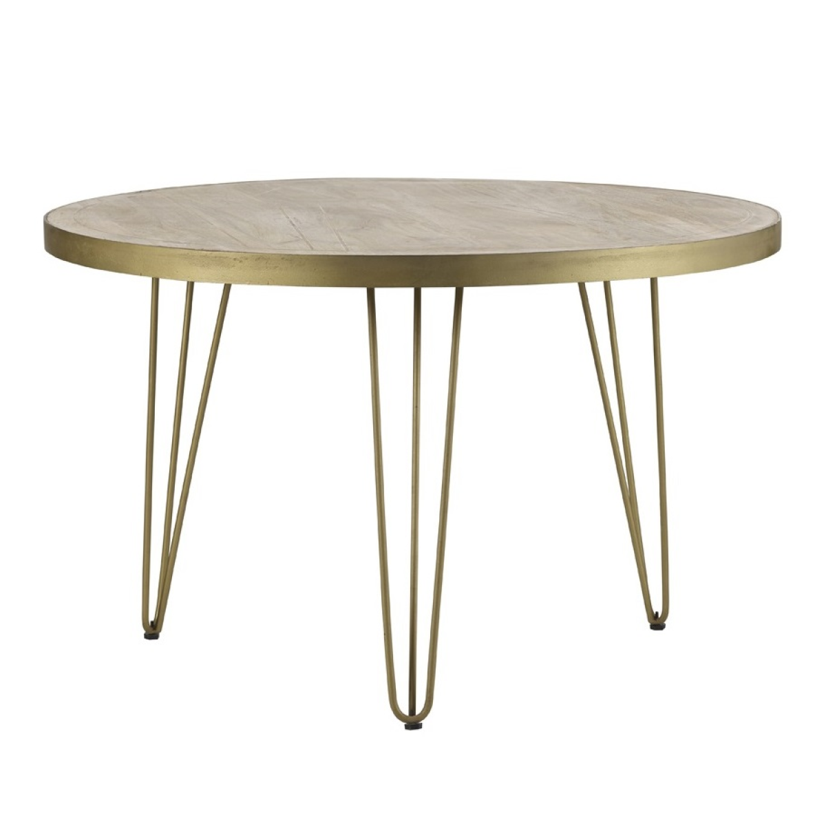 Light Gold Round Dining Table With Metal Inlay Dining Room - Indian Hub - Home Symphony