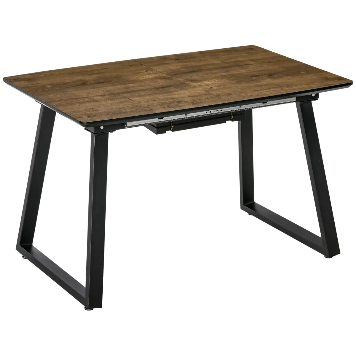 Unbranded Extendable Dining Table Rectangular Wood Effect Tabletop with Metal Frame - Dining Table