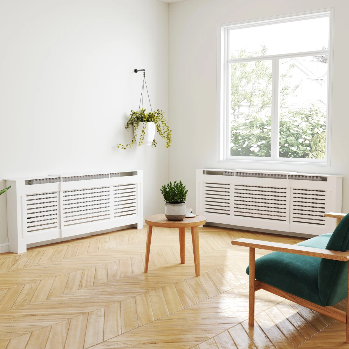 Premium MDF Radiator Cover With Slatted Vent Design Top Shelf And Easy Wall Mounting by N/A