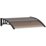 Outsunny Outsunny Curved Polycarbonate Porch Canopy Awning Universal Fit UV Protection Front Door Brown - Cover
