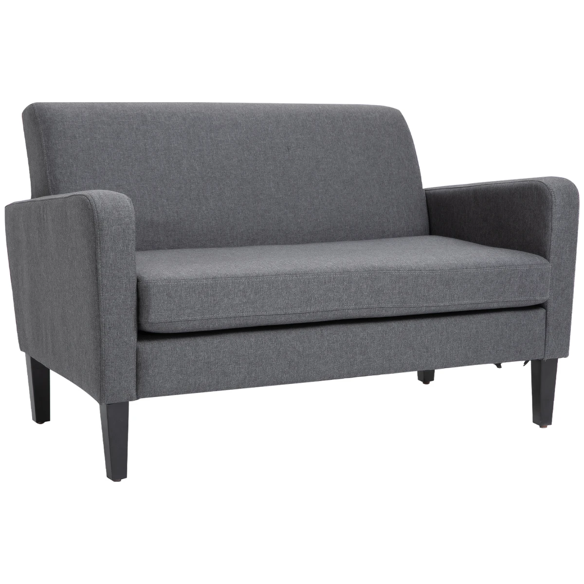 Linen Modern Curved Loveseat 2 Seat Thick Cushions Home Use by HOMCOM
