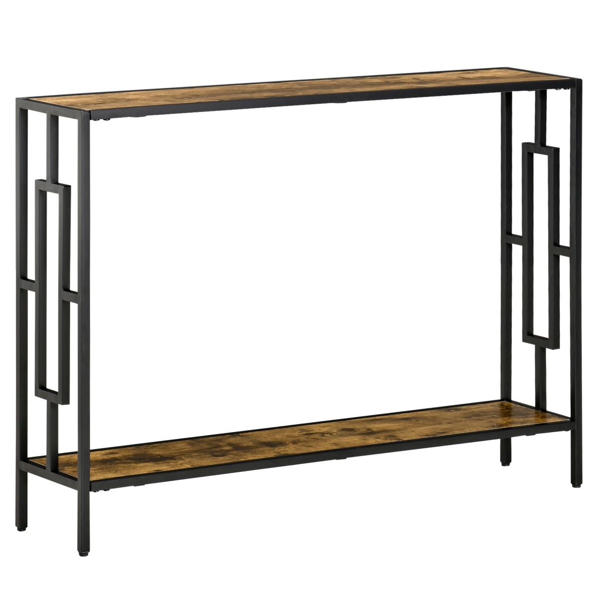 Industrial Console Desk Two Shelf Melamine Office - HOMCOM - Home Symphony