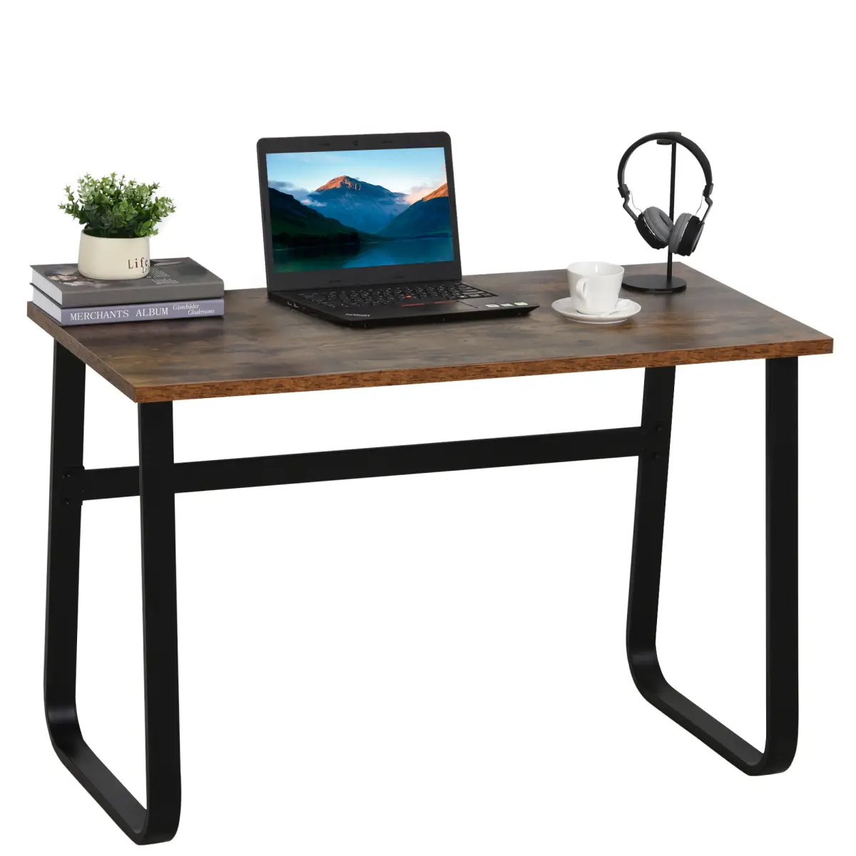 HOMCOM Writing Desk Workstation Center Laptop Table Industrial Design - Desk
