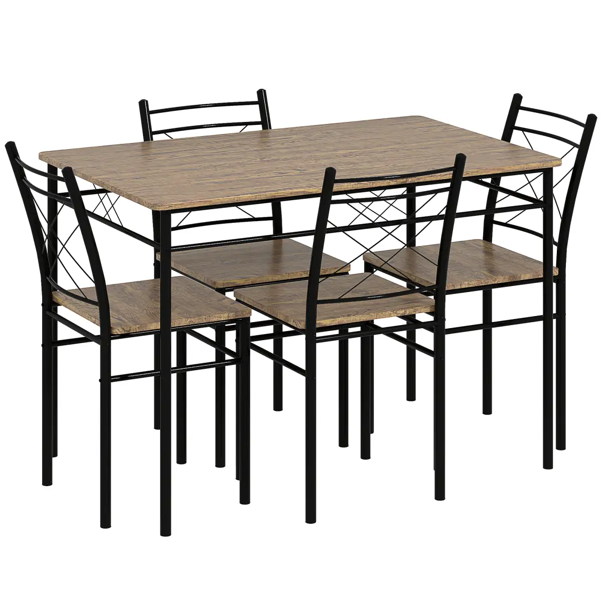 HOMCOM HOMCOM 5 Piece Dining Table and Chairs Set, Space Saving, Oak - Dining Set