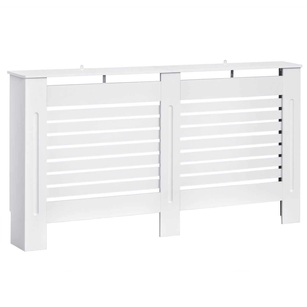 White MDF Radiator Cover 152cm Slatted Safe Home