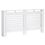 White MDF Radiator Cover 152cm Slatted Safe Home by HOMCOM