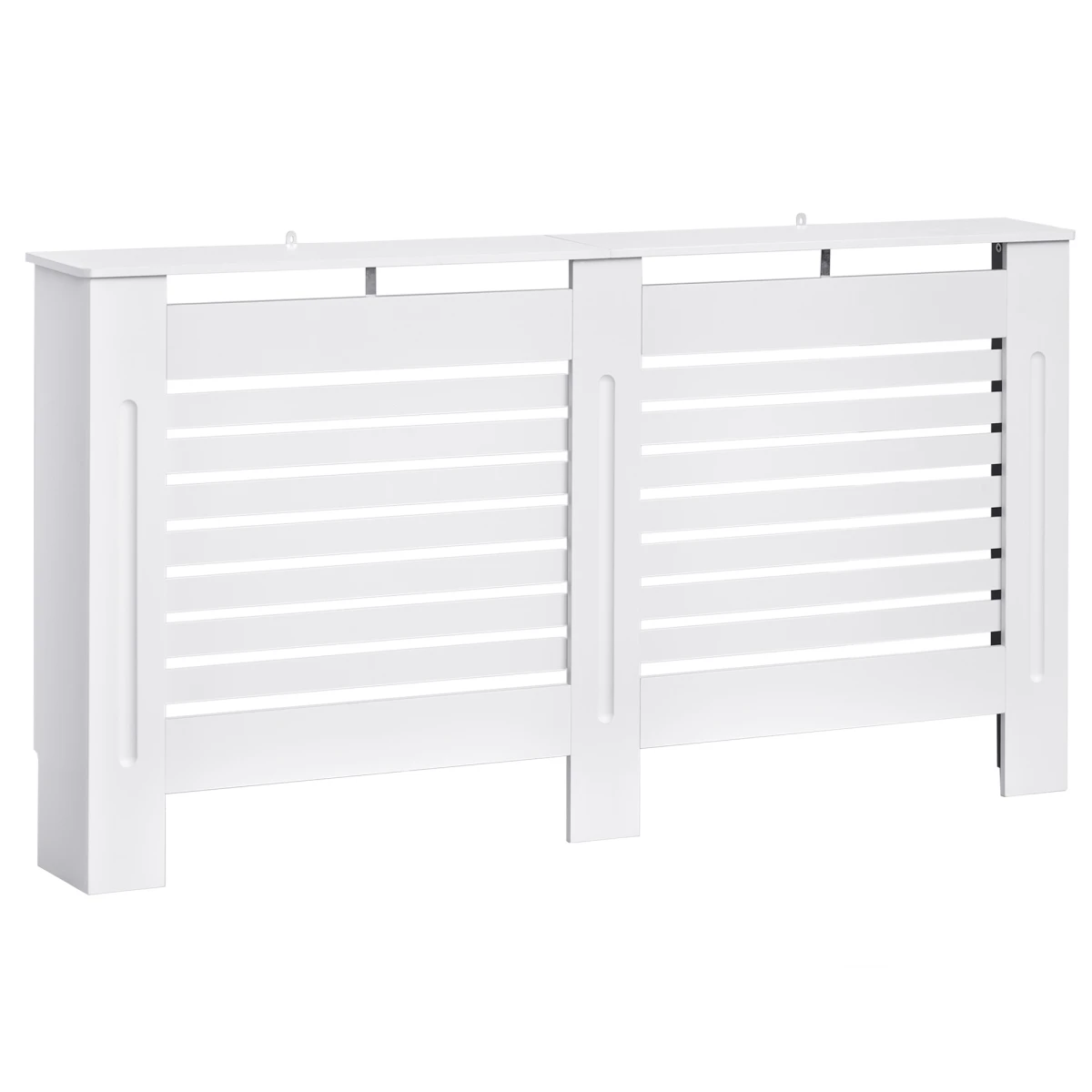 White MDF Radiator Cover 152cm Slatted Safe Home by HOMCOM