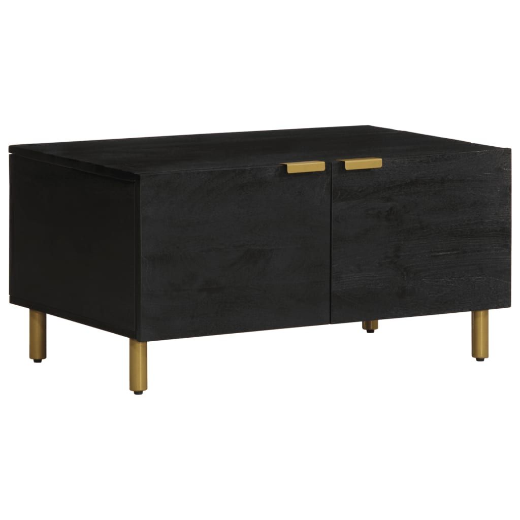 VidaXL Coffee Table 80x50x40 cm Engineered Wood Black With Storage Doors Living Room - vidaXL - Home Symphony