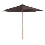 Outsunny 3m Bamboo Wooden Market Patio Umbrella Garden Parasol Outdoor Sunshade Canopy - Parasol
