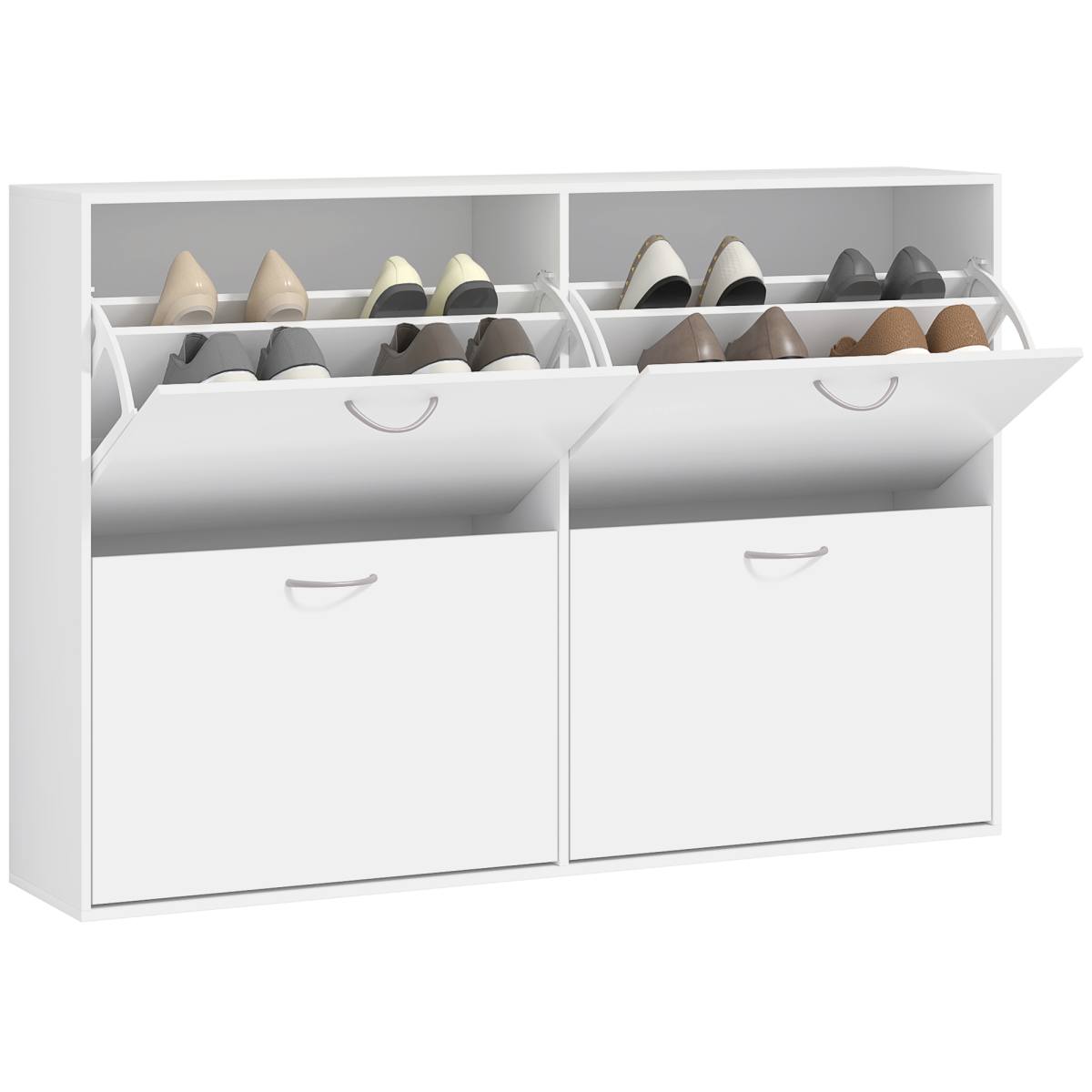 Premium Shoe Cabinet 4-Drawer Flip-Down Home - Unbranded - Home Symphony