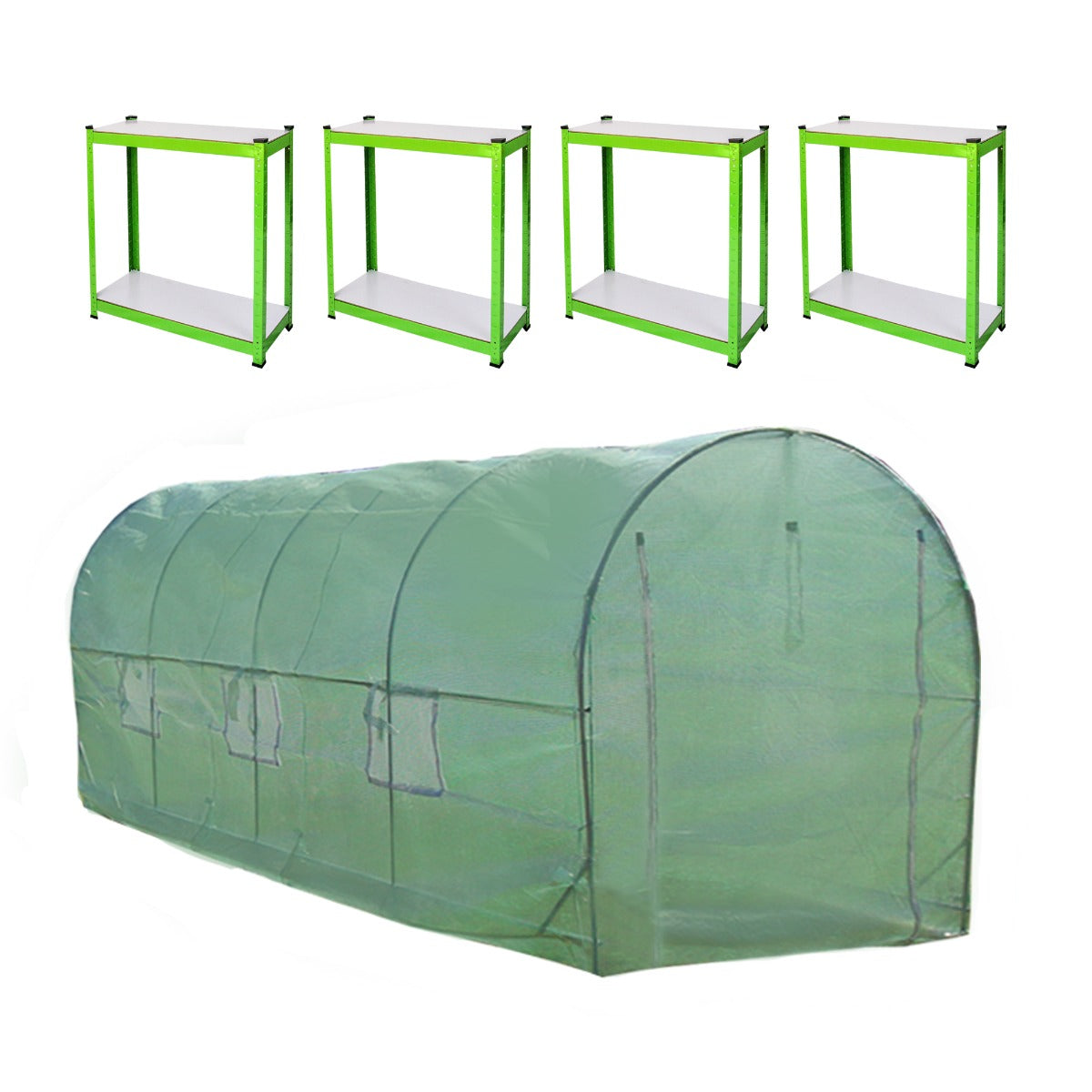 Premium Polytunnel 6m x 3m Racking Garden