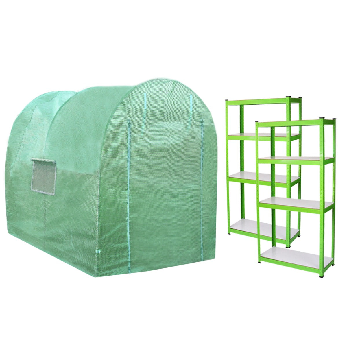EcoGarden Polytunnel 2.5m x 2m 19mm Frame With Racking For Home Gardeners Year Round
