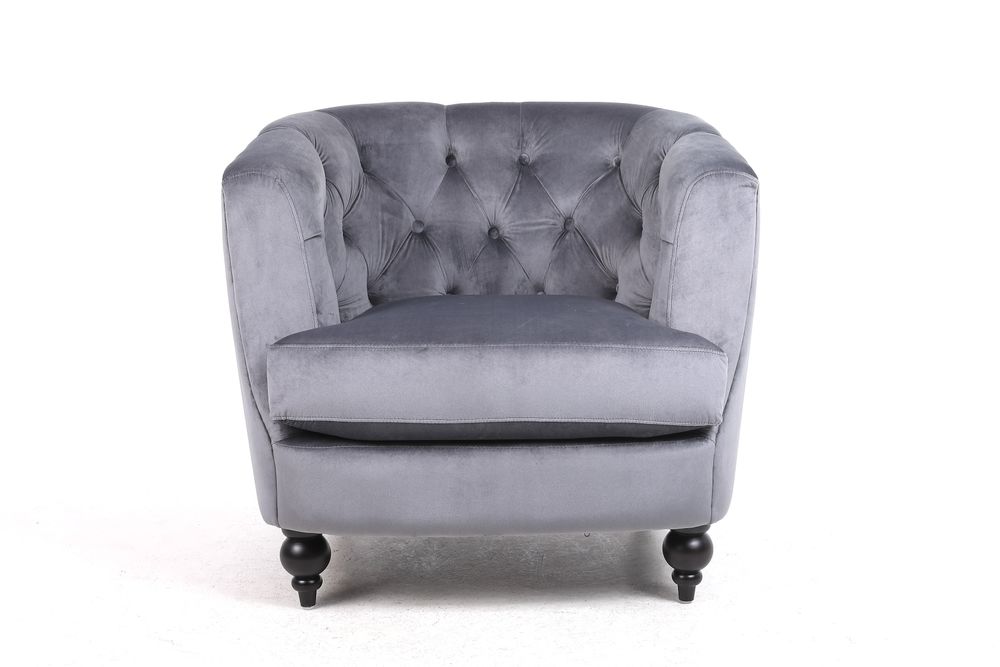 86cm Lead Colour Velvet Armchair - Armchair from MSL