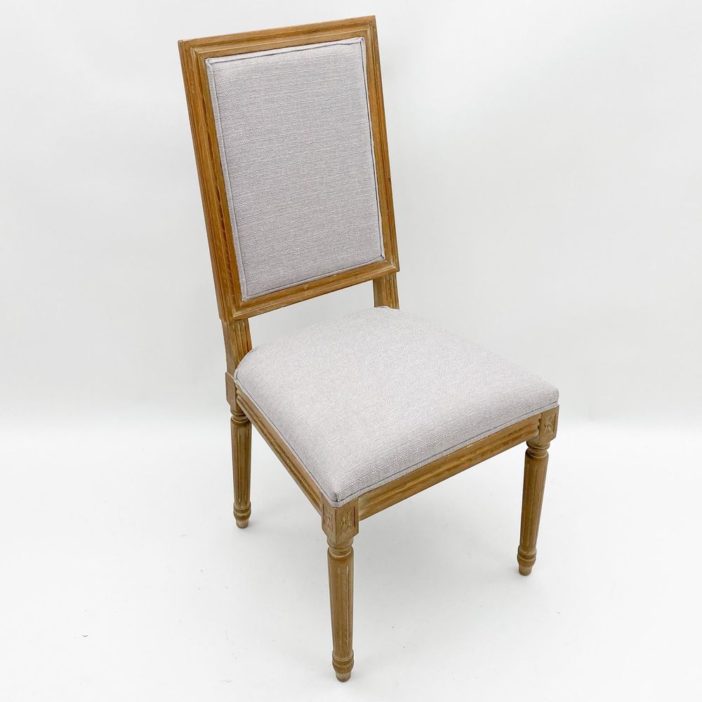 96CM BEIGE LINEN FABRIC LOUIS CHAIR (HS) - Dining Chairs from MSL
