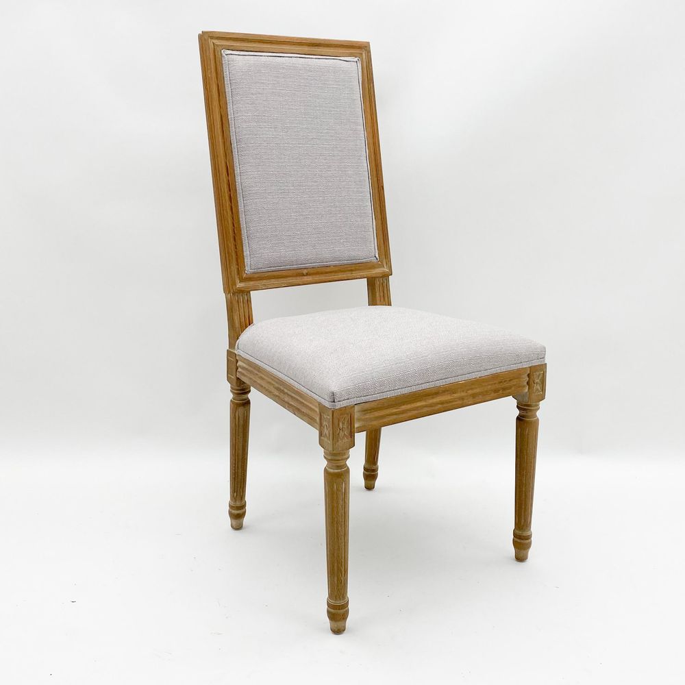 96CM BEIGE LINEN FABRIC LOUIS CHAIR (HS) - Dining Chairs from MSL