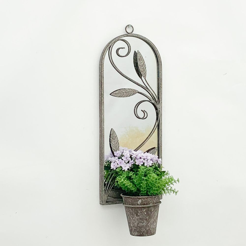 64cm Wall Mirror with Single Planter - Mirror from MSL