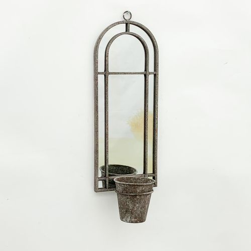 64CM WALL MIRROR WITH SINGLE PLANTER - Home Symphony