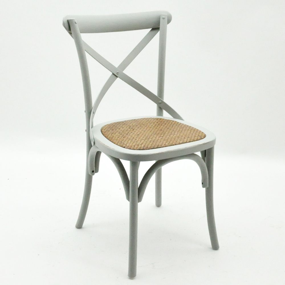 GREY FRENCH CROSS BACK CHAIR - Wooden Chairs from MSL