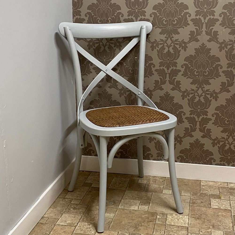 GREY FRENCH CROSS BACK CHAIR - Wooden Chairs from MSL