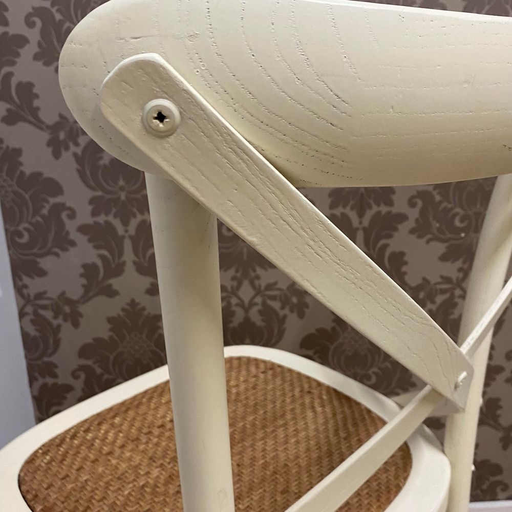 WHITE FRENCH CROSS BACK CHAIR - Wooden Chairs from MSL