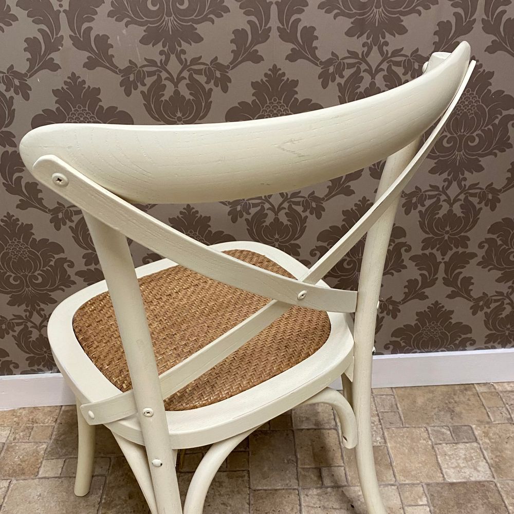 WHITE FRENCH CROSS BACK CHAIR - Wooden Chairs from MSL
