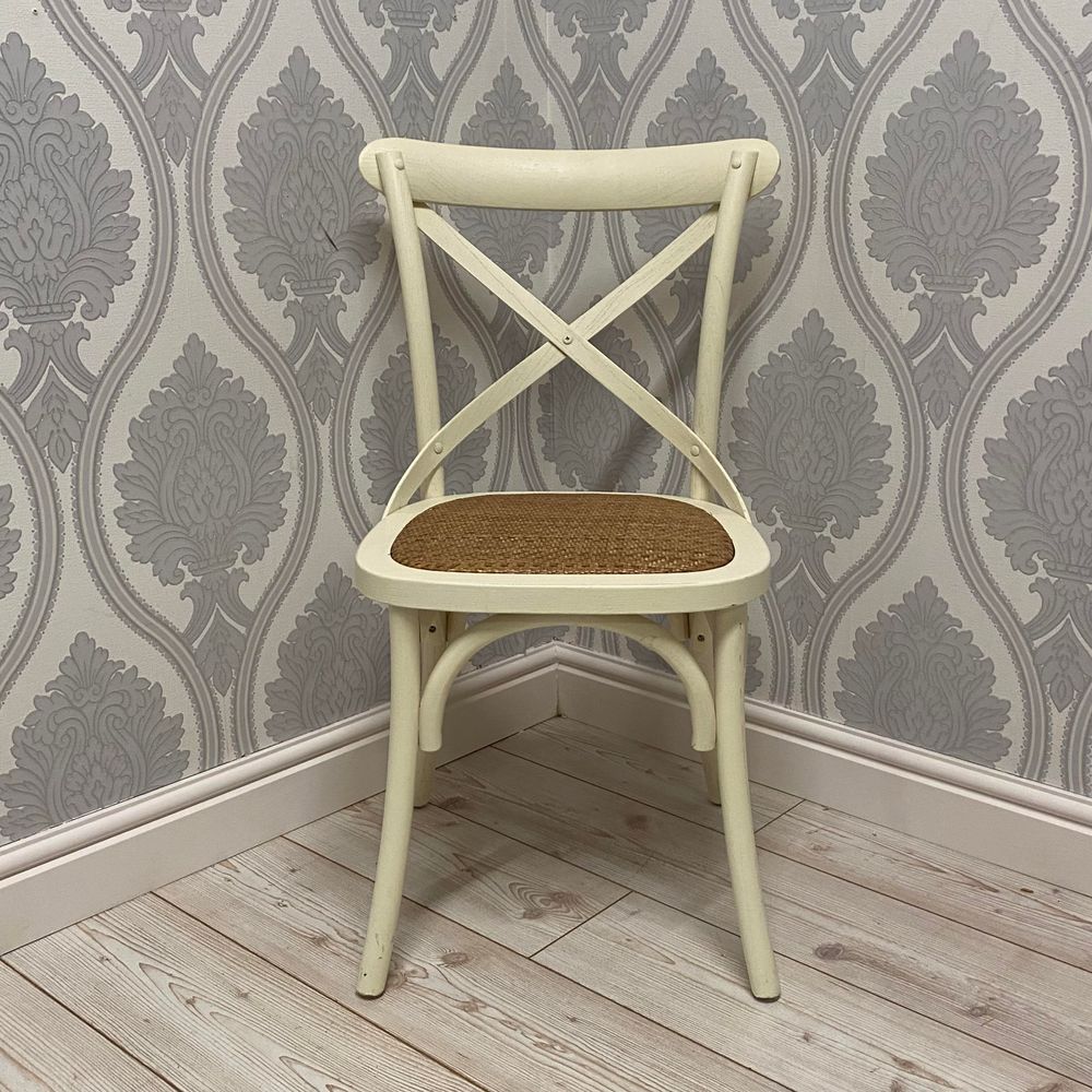 WHITE FRENCH CROSS BACK CHAIR - Wooden Chairs from MSL