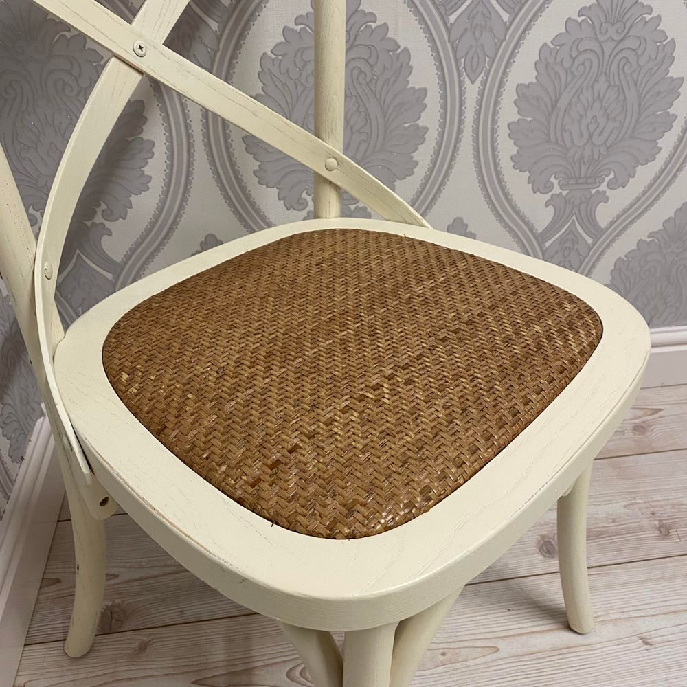 WHITE FRENCH CROSS BACK CHAIR - Wooden Chairs from MSL