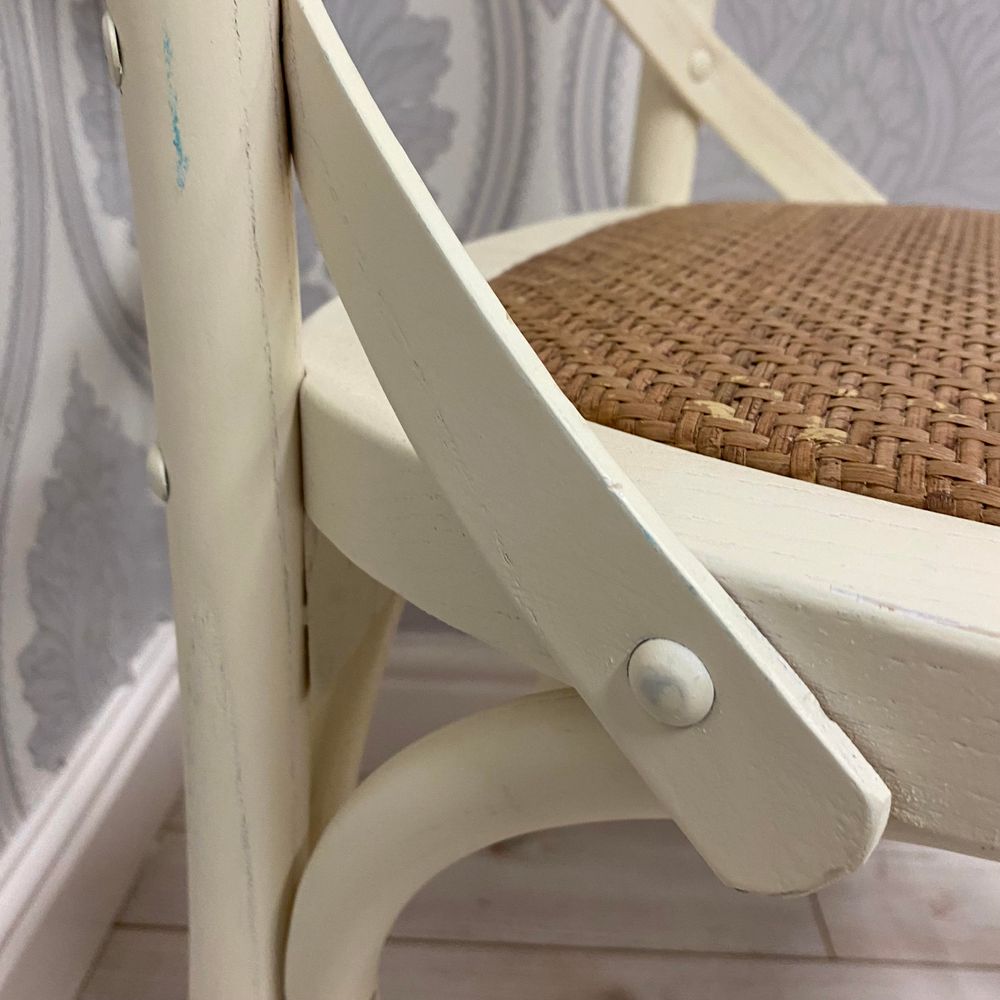 WHITE FRENCH CROSS BACK CHAIR - Wooden Chairs from MSL