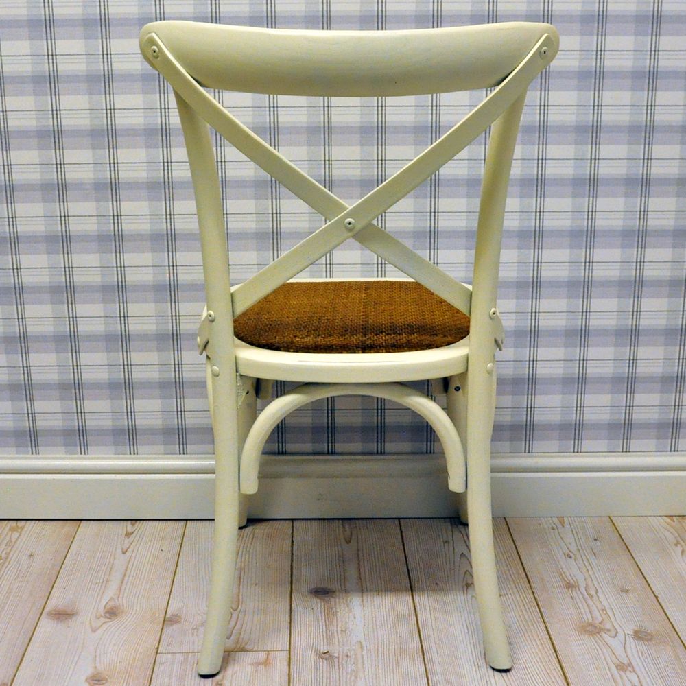 WHITE FRENCH CROSS BACK CHAIR - Wooden Chairs from MSL