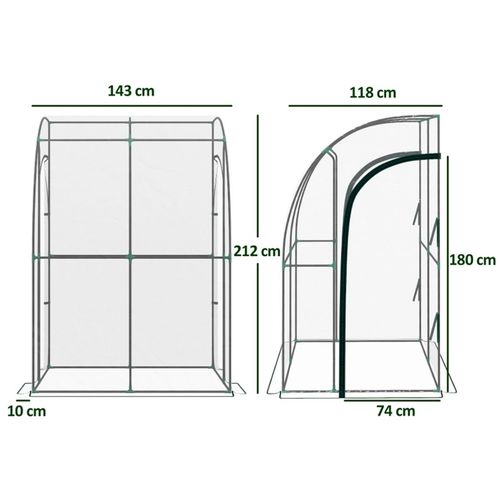 Walk-In Lean to Wall Tunnel Greenhouse - Greenhouse from N/A