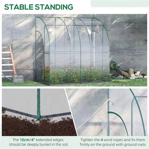 N/A Walk-In Lean to Wall Tunnel Greenhouse - Greenhouse
