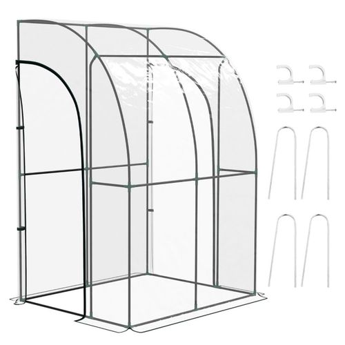 Walk-In Lean to Wall Tunnel Greenhouse - Greenhouse from N/A