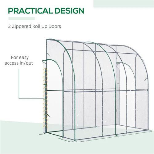 N/A Walk-In Lean to Wall Tunnel Greenhouse - Greenhouse