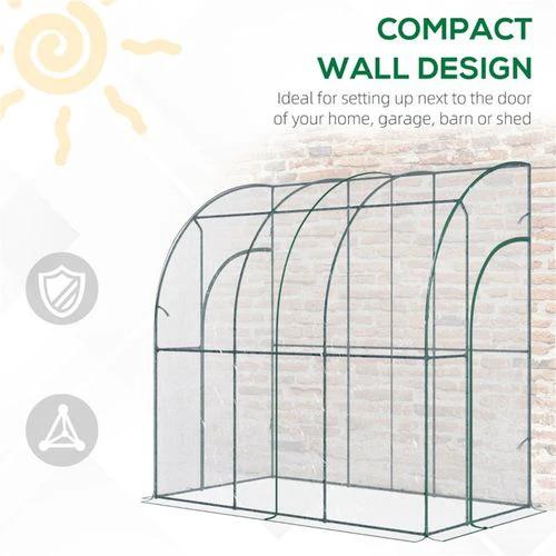 N/A Walk-In Lean to Wall Tunnel Greenhouse - Greenhouse